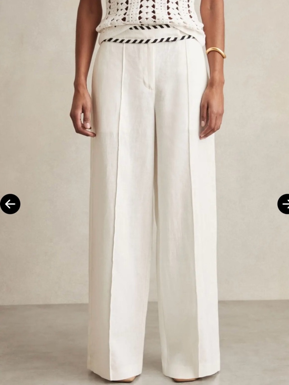 Reiss Fawn Wide Leg Linen Pant NWT - Picture 3 of 12
